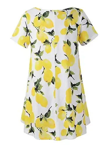 Veranee Women's Plus Size Swing Tunic Top 3/4 Sleeve Floral Flare T-Shirt - VERANEE (1)