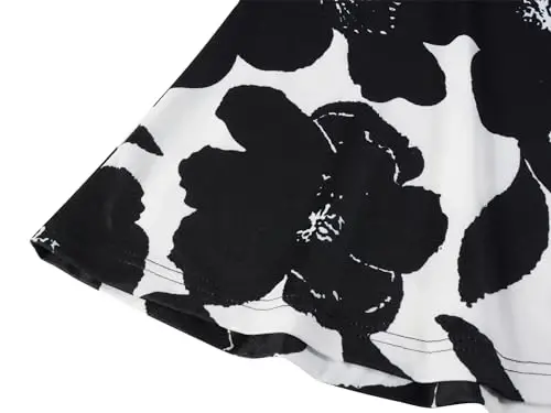 Veranee Women's Plus Size Swing Tunic Top 3/4 Sleeve Floral Flare T-Shirt - 5