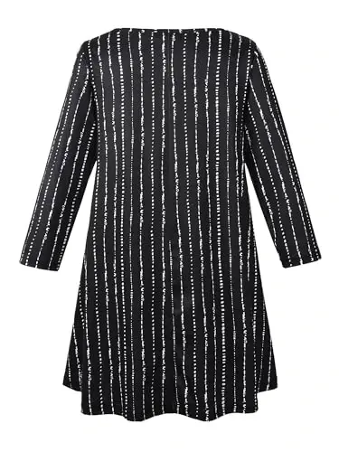 Veranee Women's Plus Size Swing Tunic Top 3/4 Sleeve Floral Flare T-Shirt - 2