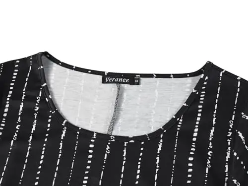 Veranee Women's Plus Size Swing Tunic Top 3/4 Sleeve Floral Flare T-Shirt - 3