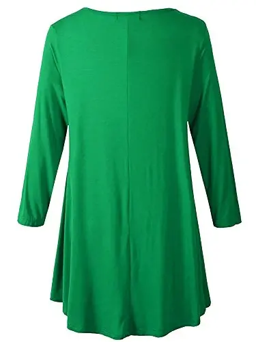 Veranee Women's Plus Size Swing Tunic Top 3/4 Sleeve Floral Flare T-Shirt - 3