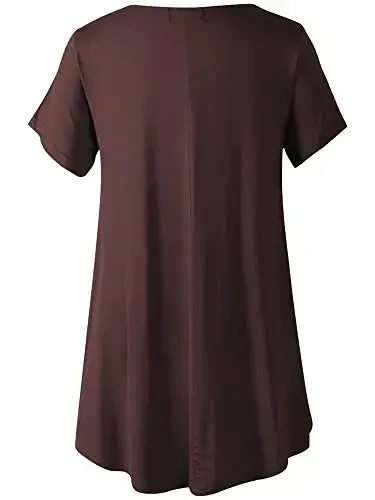 Veranee Women's Plus Size Swing Tunic Top 3/4 Sleeve Floral Flare T-Shirt - 2