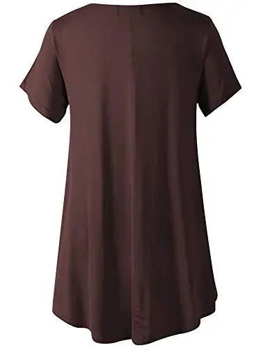 Veranee Women's Plus Size Swing Tunic Top 3/4 Sleeve Floral Flare T-Shirt - 2