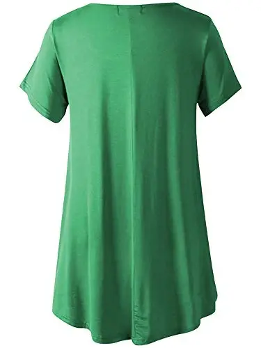 Veranee Women's Plus Size Swing Tunic Top 3/4 Sleeve Floral Flare T-Shirt - 2