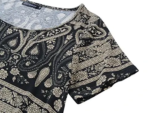 Veranee Women's Plus Size Swing Tunic Top 3/4 Sleeve Floral Flare T-Shirt - 4