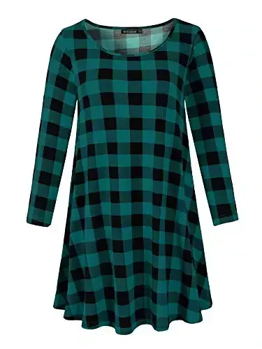 Veranee Women's Plus Size Swing Tunic Top 3/4 Sleeve Floral Flare T-Shirt - VERANEE