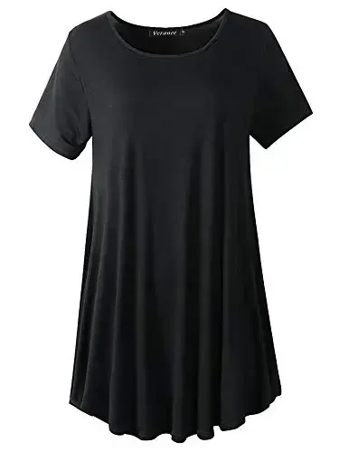 Veranee Women's Plus Size Swing Tunic Top 3/4 Sleeve Floral Flare T-Shirt 