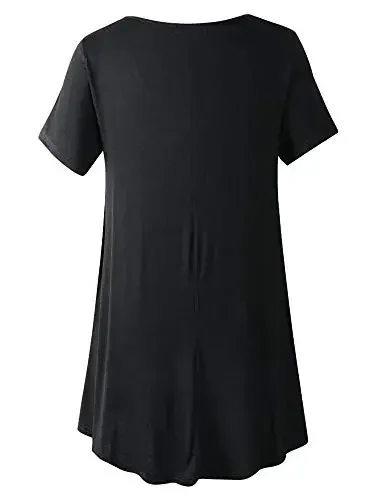 Veranee Women's Plus Size Swing Tunic Top 3/4 Sleeve Floral Flare T-Shirt - VERANEE (1)