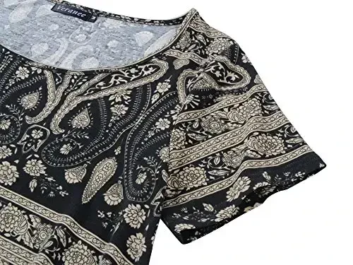 Veranee Women's Plus Size Swing Tunic Top 3/4 Sleeve Floral Flare T-Shirt - 4