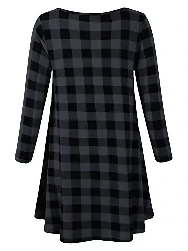 Veranee Women's Plus Size Swing Tunic Top 3/4 Sleeve Floral Flare T-Shirt - 2