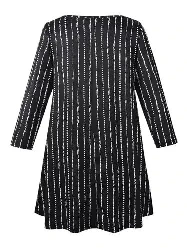 Veranee Women's Plus Size Swing Tunic Top 3/4 Sleeve Floral Flare T-Shirt - 2