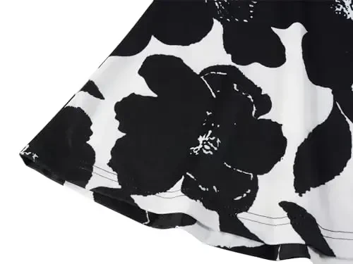 Veranee Women's Plus Size Swing Tunik Top 3/4 Sleeve Floral Flare T-Shirt - 5