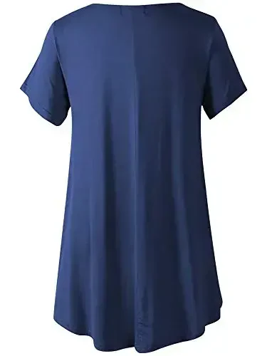 Veranee Women's Plus Size Swing Tunik Top 3/4 Sleeve Floral Flare T-Shirt - VERANEE (1)