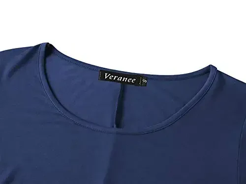 Veranee Women's Plus Size Swing Tunik Top 3/4 Sleeve Floral Flare T-Shirt - 3