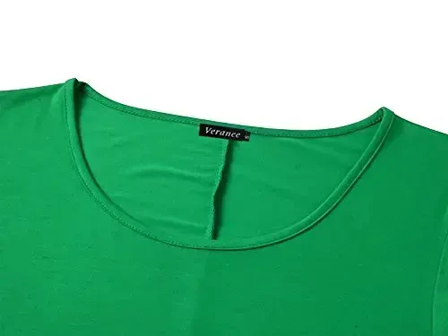 Veranee Women's Plus Size Swing Tunik Top 3/4 Yengli Gull Flare Futbolka - 4