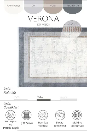Verona 1901 Mink Living Room Carpet Hallway Cut Rug Soft Texture Non-Slip Dustproof Woven Machine Carpet - Mink - 3