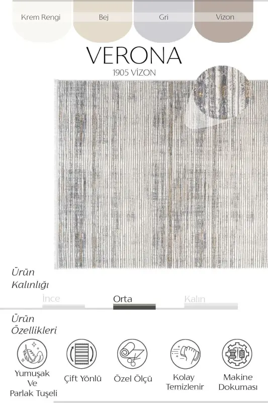 Verona 1905 Mink Hall Carpet Corridor Cut Runner Soft Texture Non-Slip Dustproof Woven Machine Carpet - Mink 4 - 3