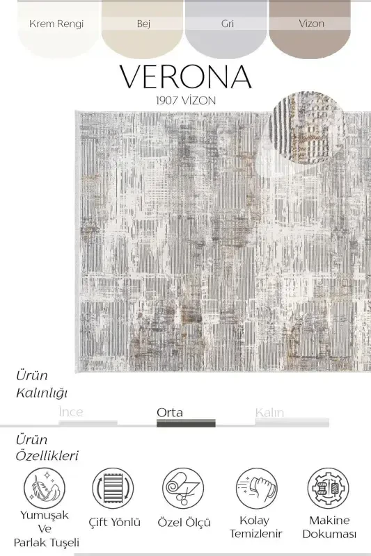 Verona 1907 Mink Hall Carpet Corridor Cut Rug Soft Texture Non-slip Non-dust Weaving Machine Carpet-Mink 6 - 2