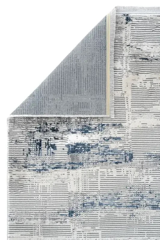 Verona 1909 Mavi Salon Halısı Koridor Kesme Yolluk Yumuşak Doku Kaymaz Tozumaz Dokuma Makine Halısı-Mavi - 6