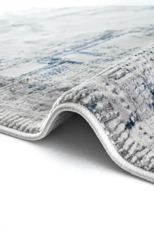 Verona 1909 Mavi Salon Halısı Koridor Kesme Yolluk Yumuşak Doku Kaymaz Tozumaz Dokuma Makine Halısı-Mavi - 7