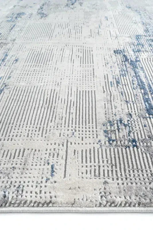 Verona 1909 Mavi Salon Halısı Koridor Kesme Yolluk Yumuşak Doku Kaymaz Tozumaz Dokuma Makine Halısı-Mavi - 8