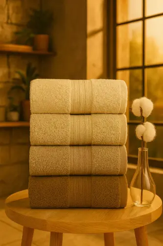 Veronica Small 4-Piece Towel Set 50x90 cm - Brown - 3