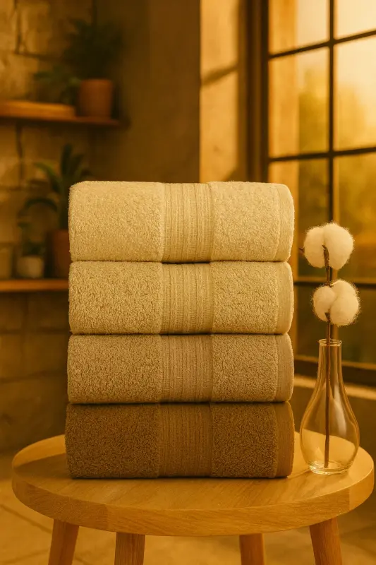 Veronica Small 4-Piece Towel Set 50x90 cm - Brown - 3