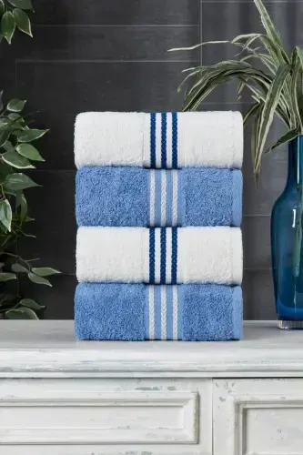 Veronica Small 4'lü Havlu seti 50x90 cm. -İndigo - 1