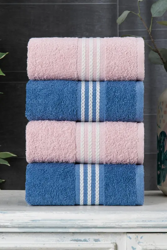 Veronica Small 4'lü Havlu seti 50x90 cm. -Pudra - 2