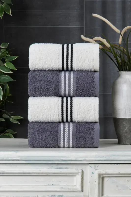 Veronica Small набор полотенец 4 шт. 50x90 см - Кремовый - CASNACK