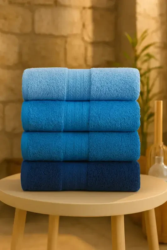 Veronica Small Towel Set of 4 50x90 cm - Blue - 3