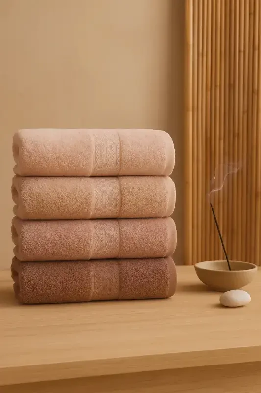 Veronica Small Towel Set of 4 50x90 cm - Powder - 2