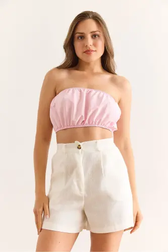 Versatile Woman in Candy Pink Bustier - OLALOOK (1)