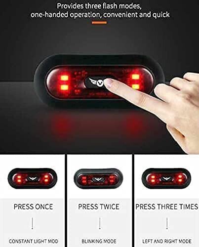 VERSATTA LED Motorcycle Helmet Light, Bike Bicycle Rear Red Safety Light, Helmet Light, Warning Tail Lights, Helmet Light for Night Riding with USB Chargeable Cable Small - 3