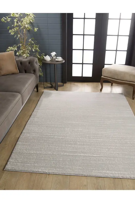 Versay Koleksiyonu Modern Dokuma Halı Salon Oturma Odası Koridor Halısı-Gri - 3