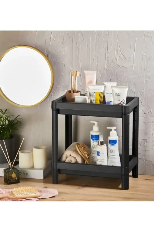 Vesken 2-Tier Under Sink Kitchen Bathroom Organizer Rack Unit (BLACK) - MINTY LIFE