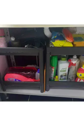 Vesken 2-Tier Under Sink Kitchen Bathroom Organizer Rack Unit (BLACK) - 5