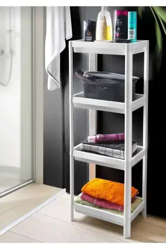 Vesken 3-Compartment Bathroom Shelf Unit White - 1