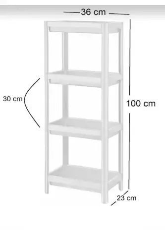 Vesken 3-Compartment Bathroom Shelf Unit White - 5