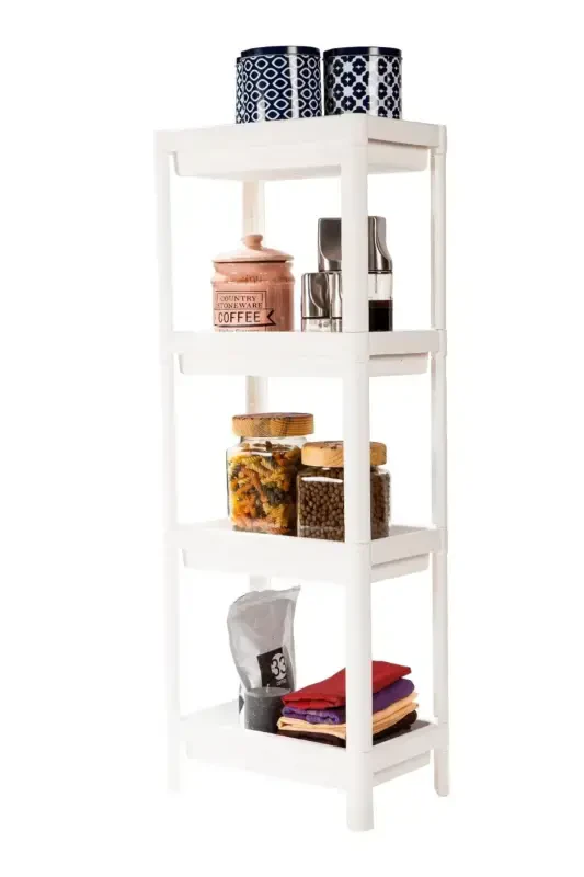 Vesken 4 Tier Kitchen Bathroom Storage Shelf Organizer Unit (WHITE) - 1
