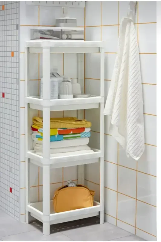 Vesken 4 Tier Kitchen Bathroom Storage Shelf Organizer Unit (WHITE) - 2