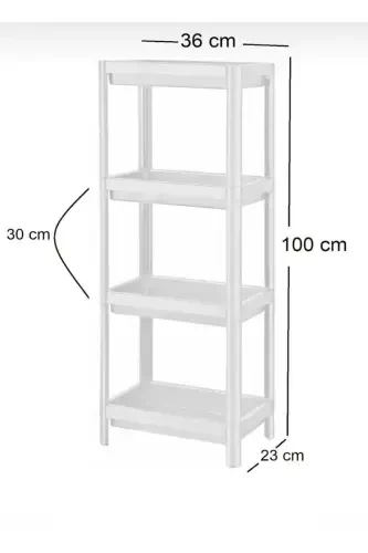Vesken 4 Tier Kitchen Bathroom Storage Shelf Organizer Unit (WHITE) - 4