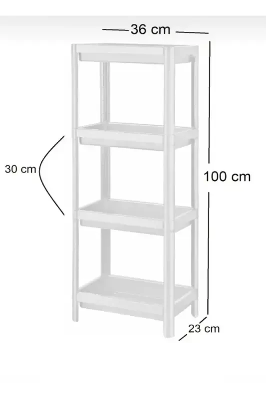 Vesken 4 Tier Kitchen Bathroom Storage Shelf Organizer Unit (WHITE) - 4
