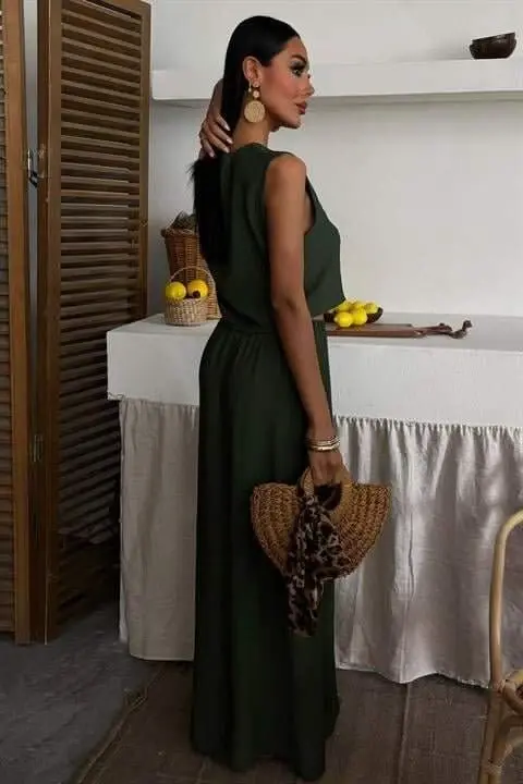 Vest Front Tie Long Skirt Suit 10192 - 5