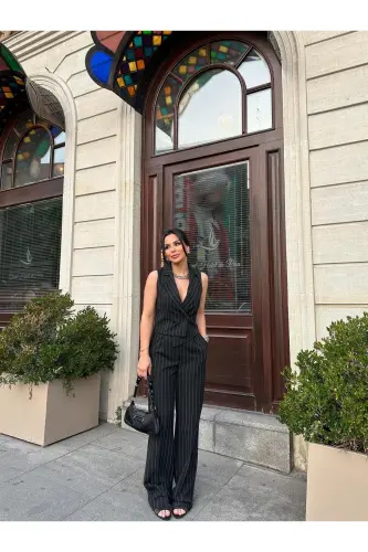 Vest Pants Pocket Suit Dress - 3