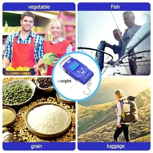 Весы для рыбы Dr.meter - PS01 110lb/50kg с подсветкой LCD дисплея, встроенной рулеткой - Весы для рыбалки с 2 батарейками AAA, карманный размер - Подарки для рыбалки для мужчин - 7
