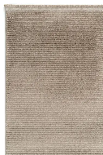 Vetrina 3602 Vizon Yumuşak Dokulu Halı Kilim Salon Mutfak Koridor Kesme Yolluk Dokuma Makine Halısı-Vizon 