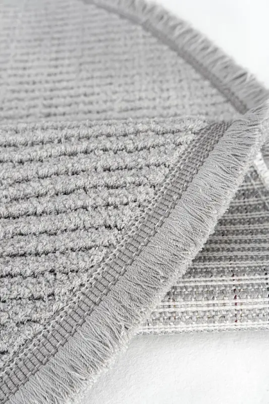 Vetrina 3603 Gray Soft Texture Rug Carpet Living Room Kitchen Hallway Cut Runner Round Machine Carpet-Gray - 14