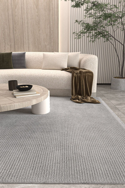 Vetrina 3603 Gray Soft Textured Rug Carpet Living Room Kitchen Corridor Cut Runner Woven Machine Rug - 25