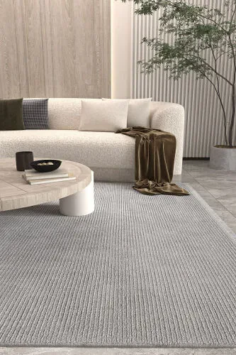 Vetrina 3603 Gray Soft Textured Rug Carpet Living Room Kitchen Corridor Cut Runner Woven Machine Rug - COOL HALI
